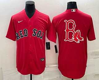 Mens Boston Red Sox Big Logo Red Stitched MLB Cool Base Nike Jersey->boston red sox->MLB Jersey